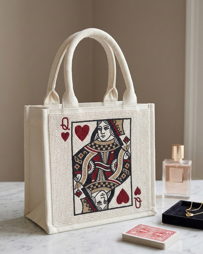 Queen Beaded Mini Luxe Tote Bag