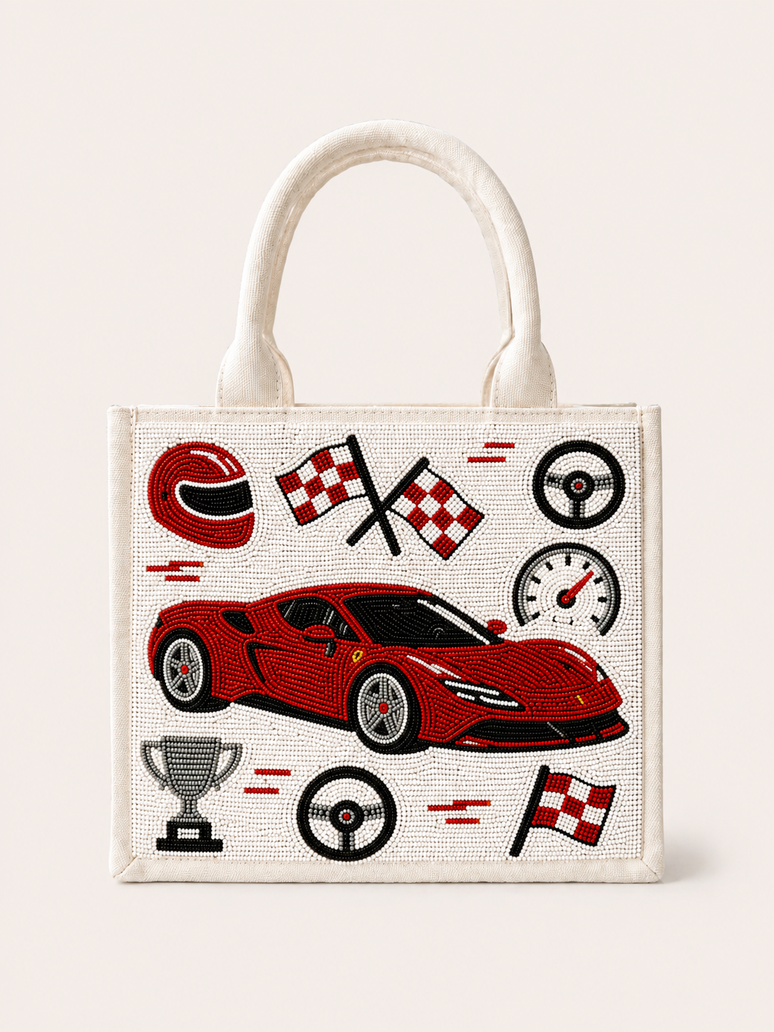 Racing Legends Beaded Mini Tote Bag