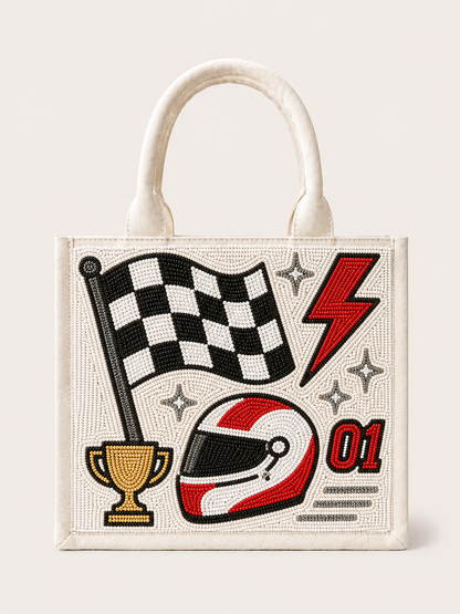 Racing Legends Beaded Mini Tote Bag