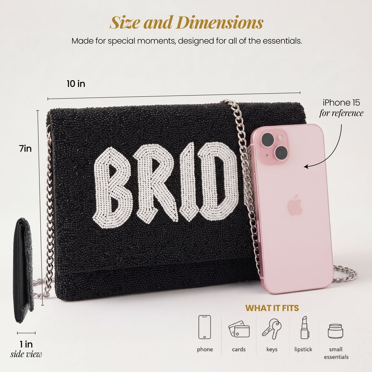 Gothic Beaded Canvas Clutch
