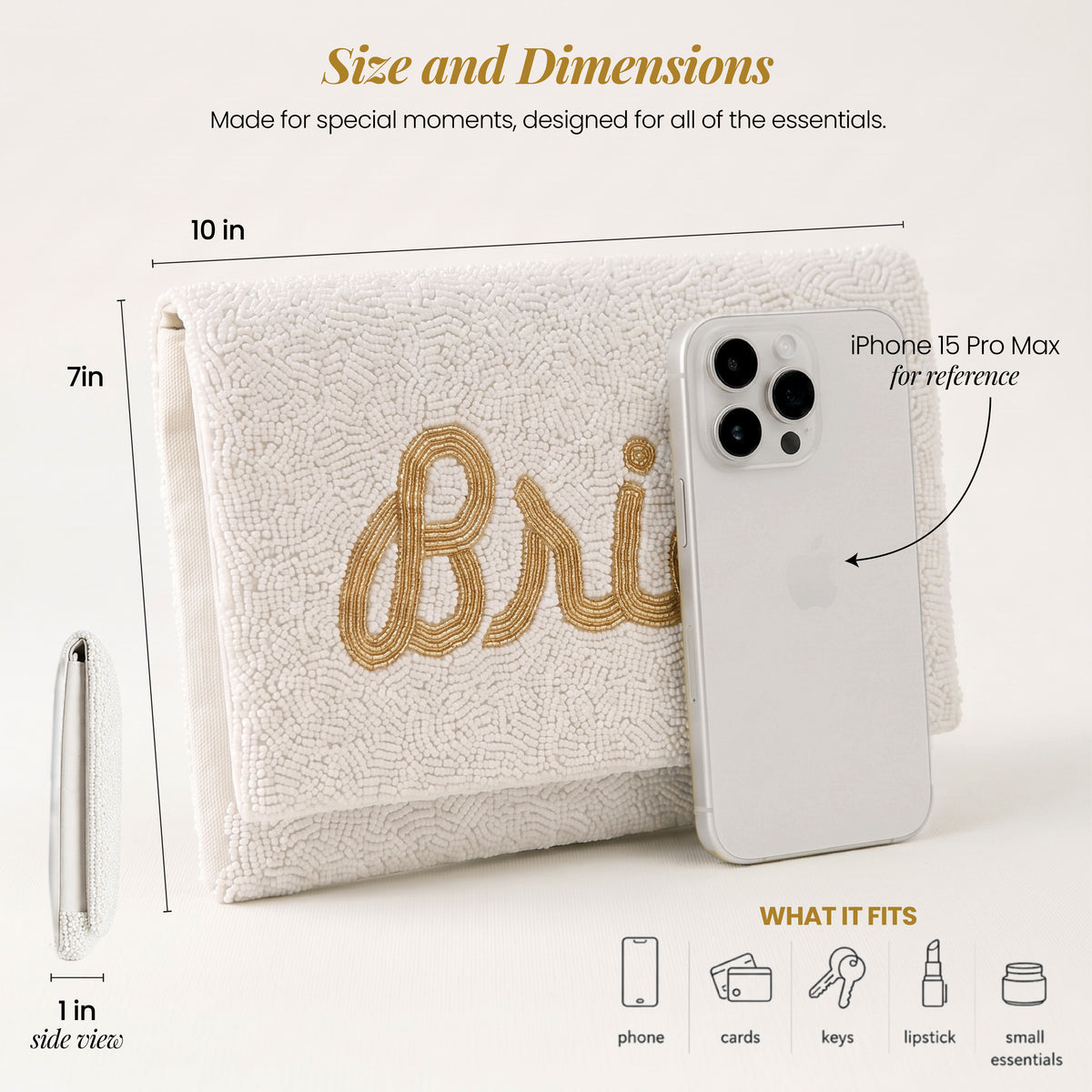 Bridal Clutch Bag (Gold Text)