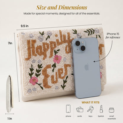 Floral Happily Ever After Clutch | Beaded Canvas Bridal Clutch