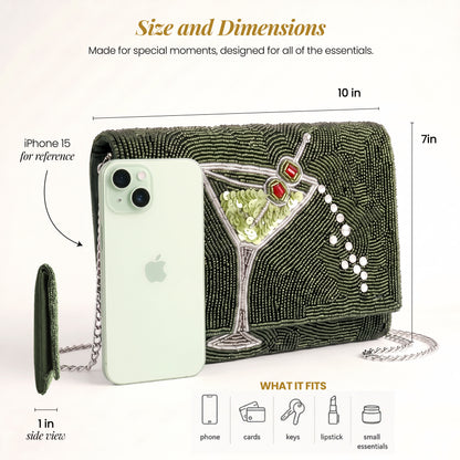 Martini Olive Clutch