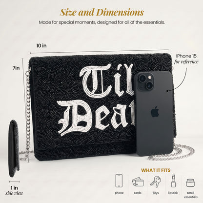 Gothic Beaded Canvas Clutch
