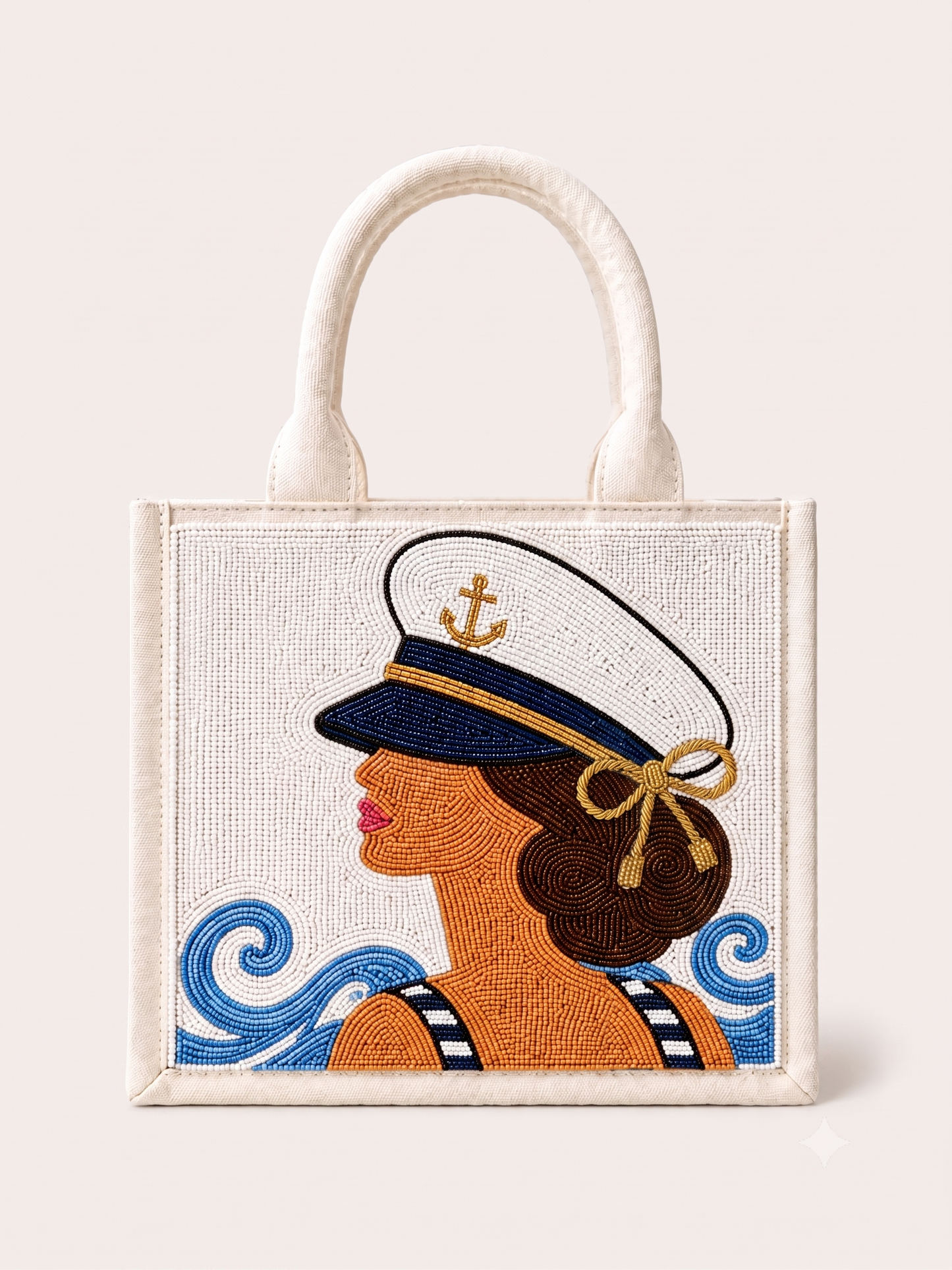 Sailing Themed Beaded Mini Tote Bag