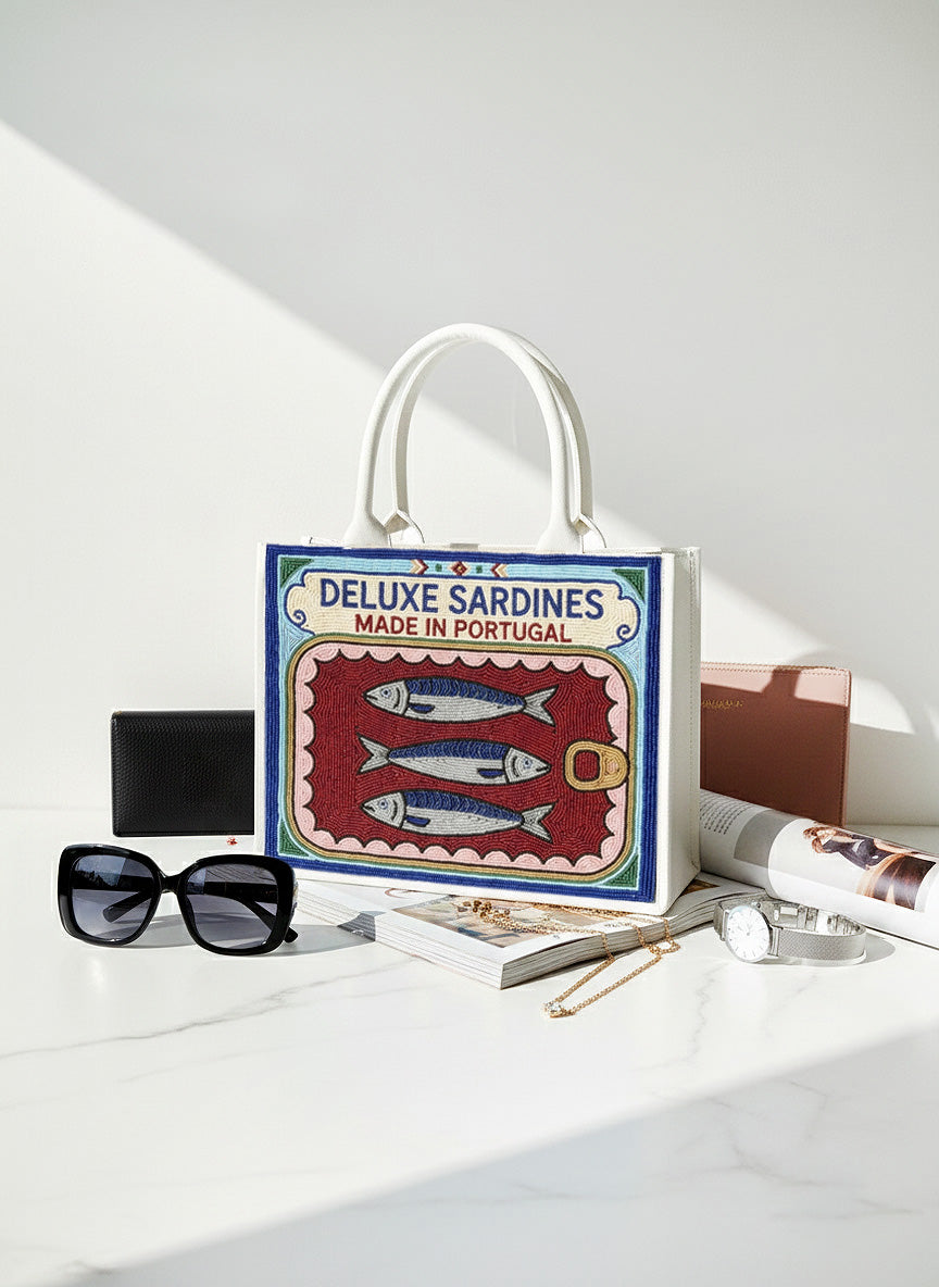 Sardine Beaded Tote Bags