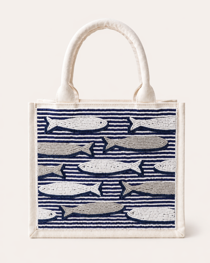 Beaded Fish Mini Tote
