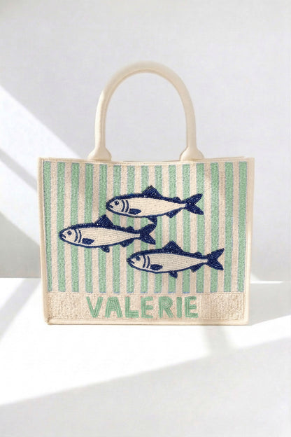 Sardine Beaded Tote Bags