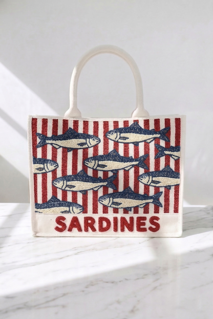Sardine Beaded Tote Bags