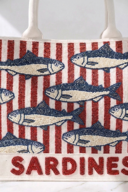 Sardine Beaded Tote Bags