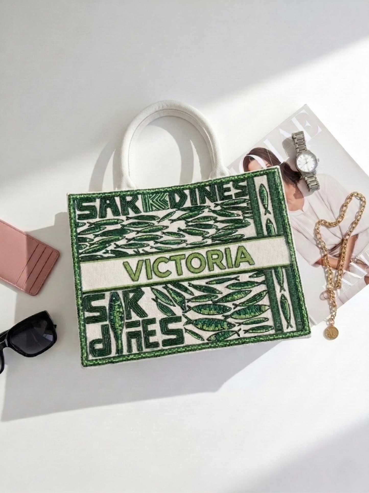 Sardine Beaded Tote Bags