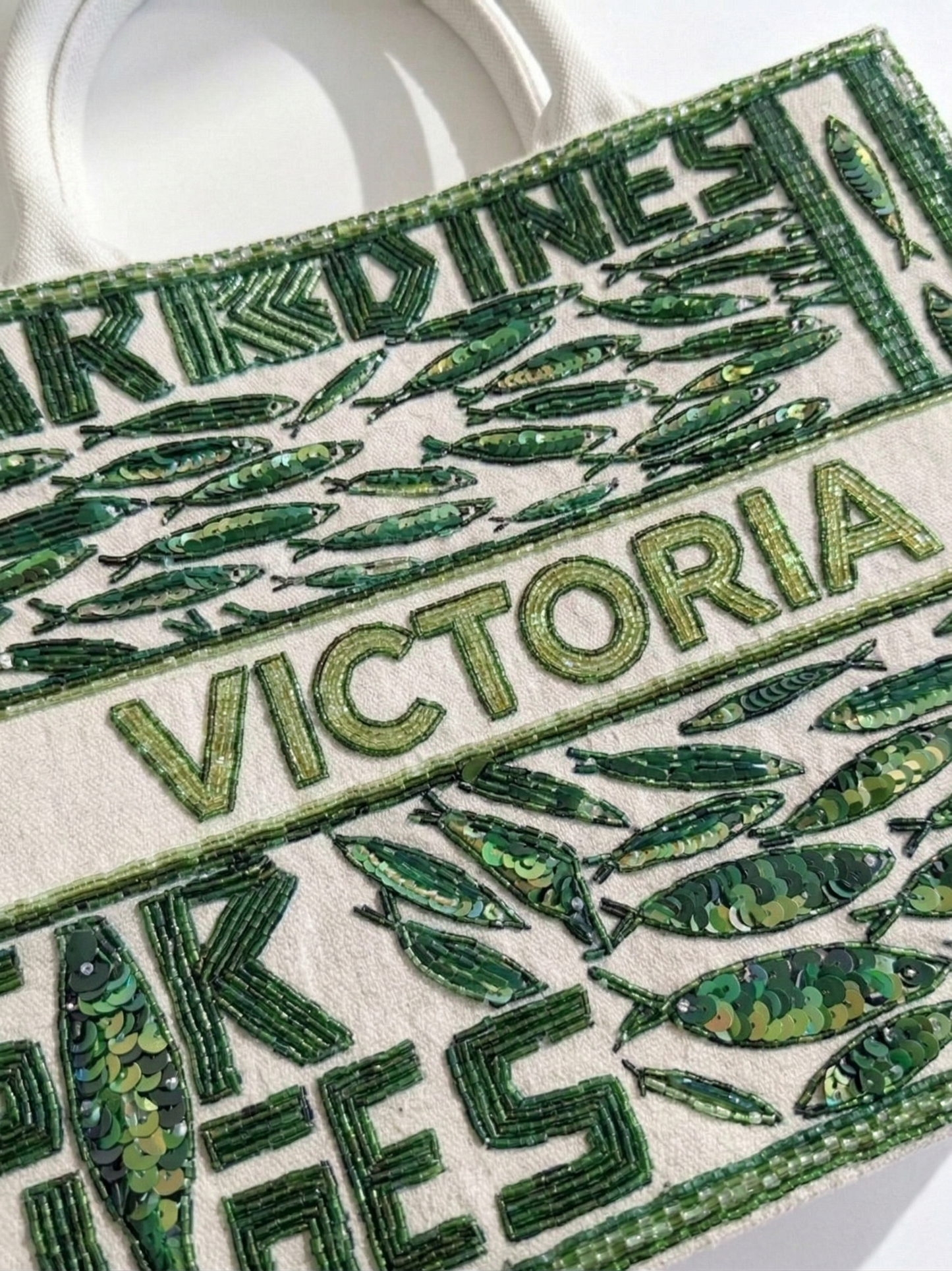 Sardine Beaded Tote Bags
