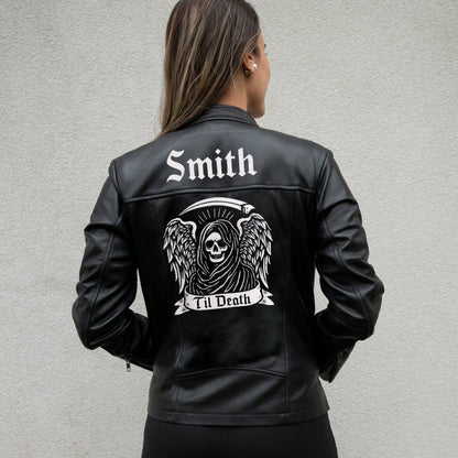 Personalized Til Death Leather Jacket for Him