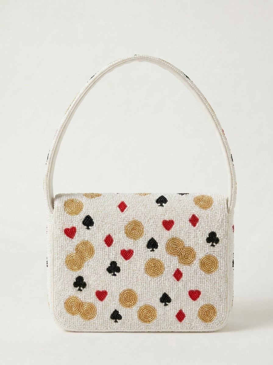 Hand-Beaded Game Night Shoulder Bag