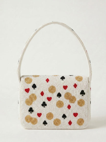 Hand-Beaded Game Night Shoulder Bag