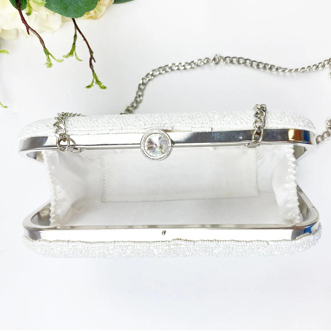 Beaded Bridal Box Clutch