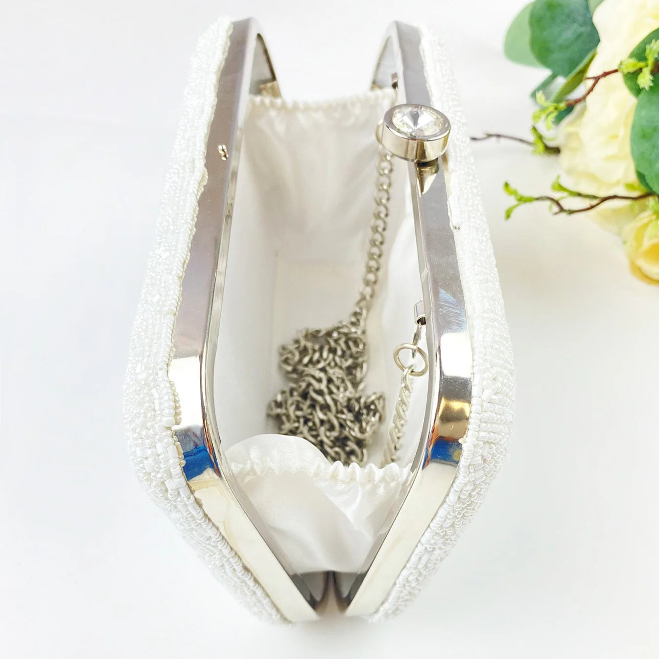 Beaded Bridal Box Clutch