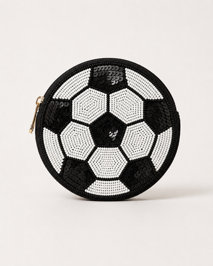 Soccer Ball Beaded Coin Purse