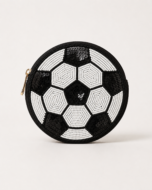 Soccer Ball Beaded Coin Purse