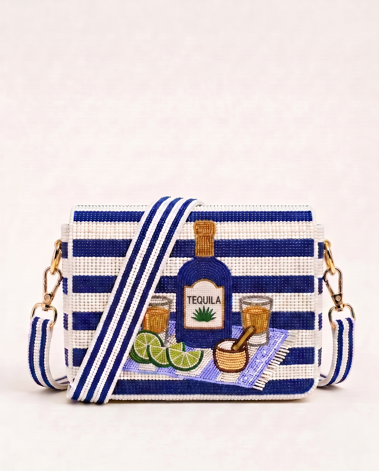 Tequila Bottle Beaded Clutch