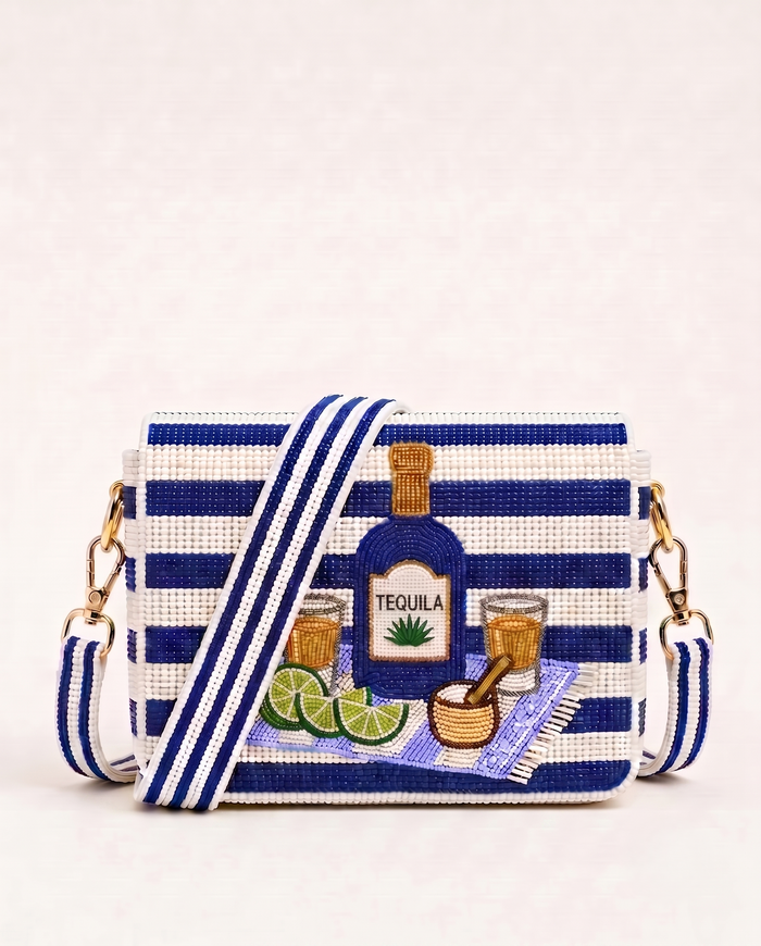 Tequila Bottle Beaded Clutch