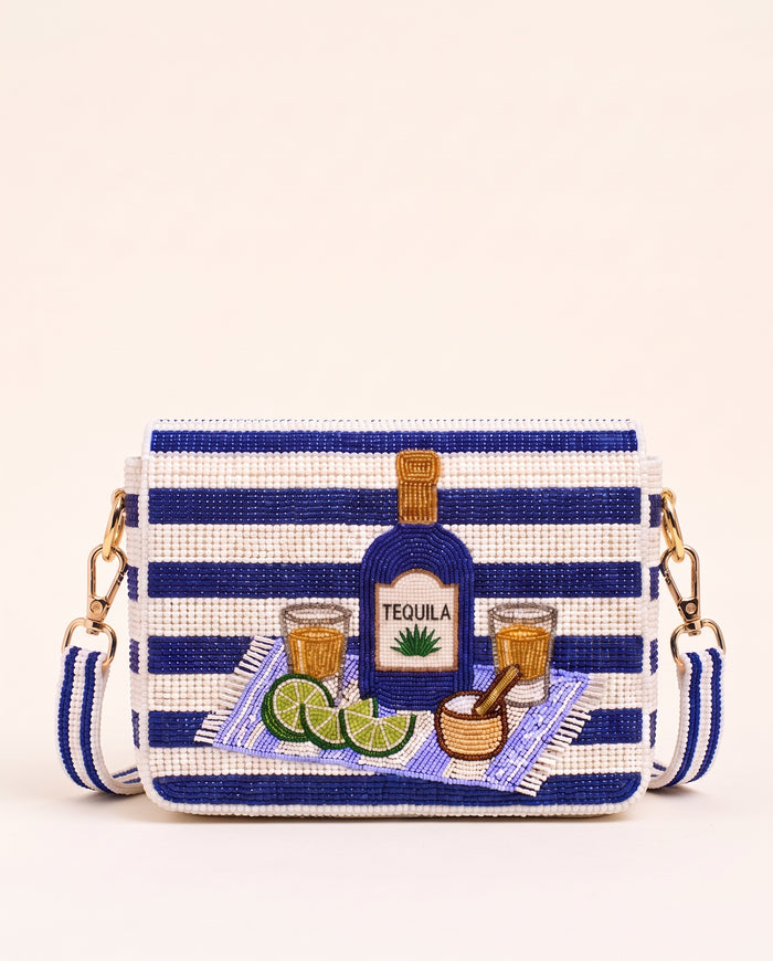 Tequila Bottle Beaded Clutch