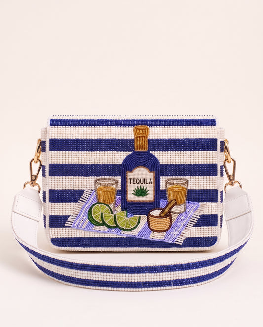 Tequila Bottle Beaded Clutch