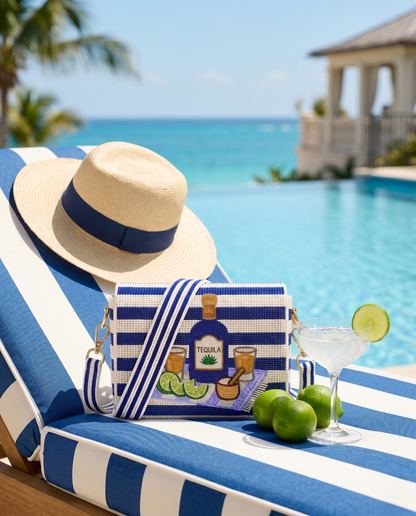 Tequila Bottle Beaded Clutch