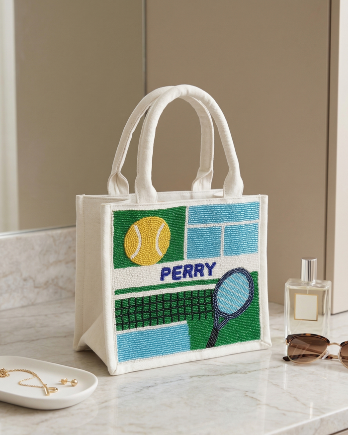 Tennis Beaded Mini Luxe Tote Bag