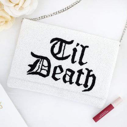 Gothic Beaded Canvas Clutch