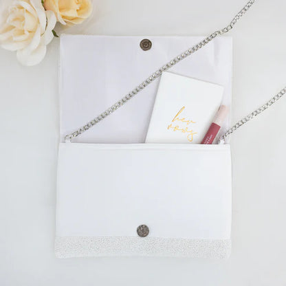 Gothic Beaded Canvas Clutch