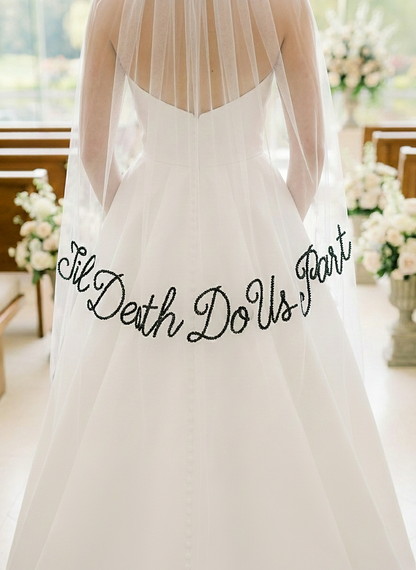 Beaded Til Death Do Us Part Veil