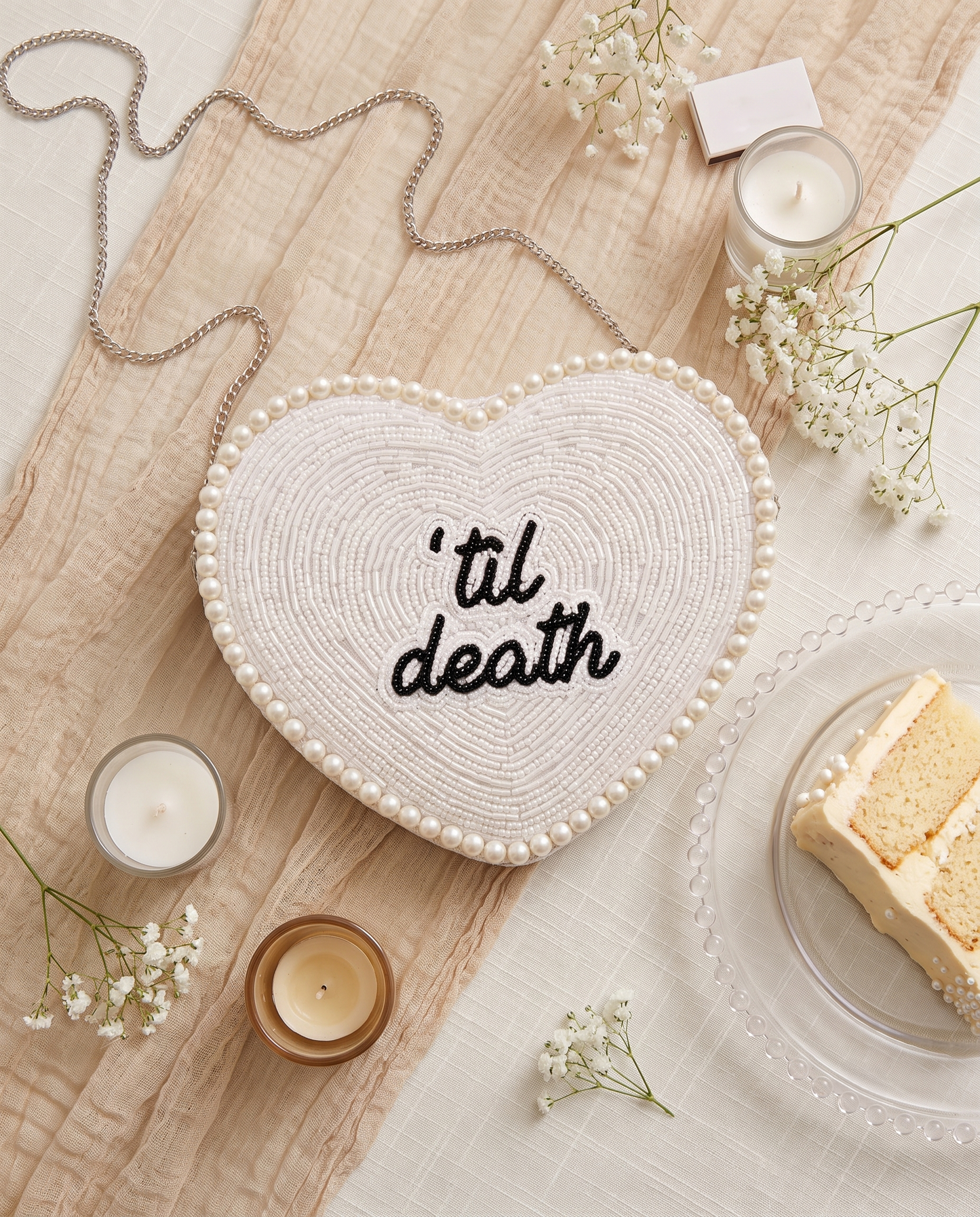 Til Death Heart Beaded Purse