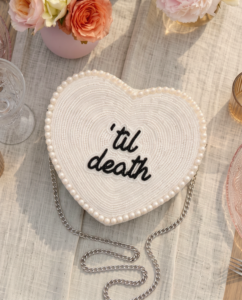 Til Death Heart Beaded Purse