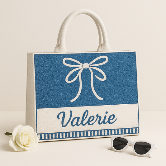 Azure Bow Elegance Tote