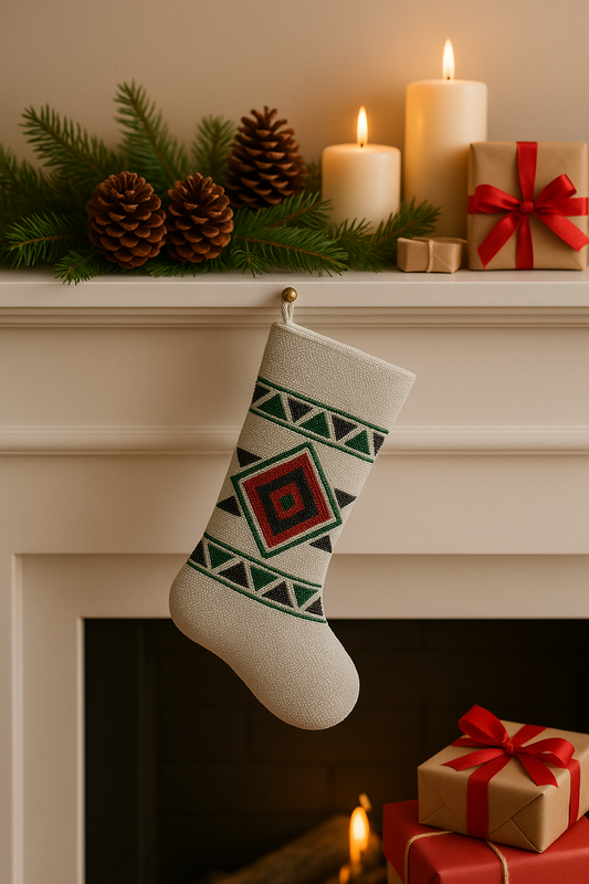 Tribal Beaded Christmas Stocking