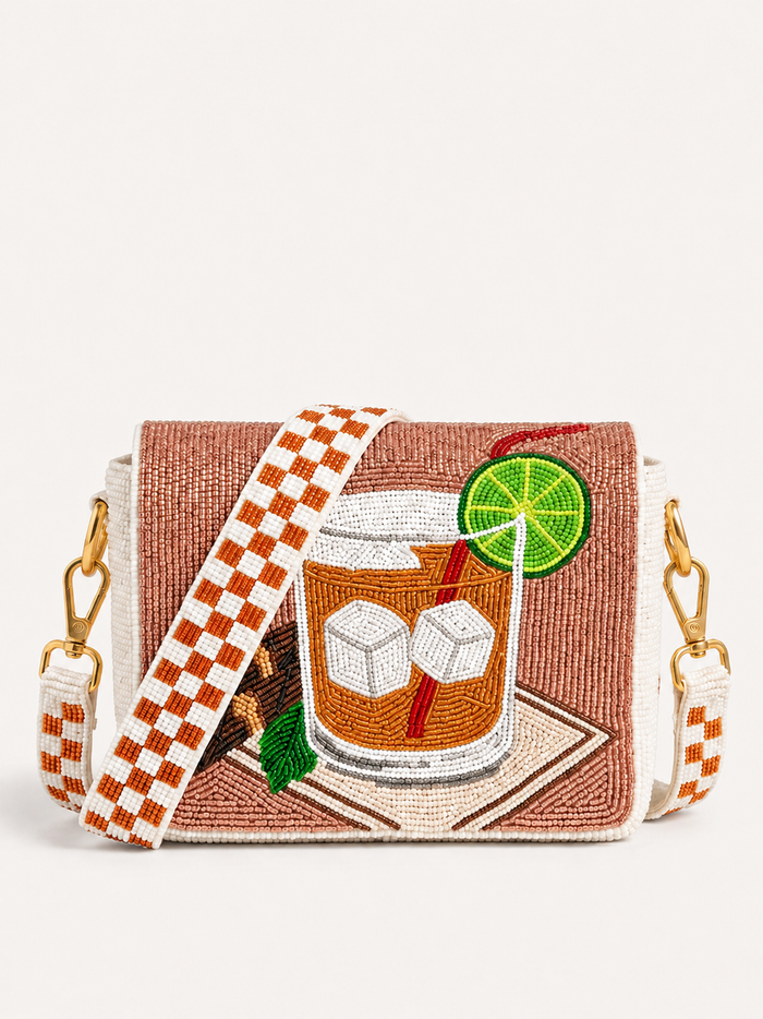 Old Fashioned Whiskey Beaded Clutch
