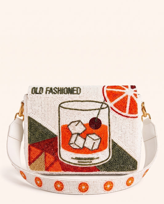 Whiskey Old Fashioned Beaded Clutch