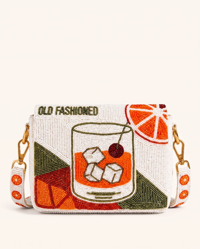 Whiskey Old Fashioned Beaded Clutch