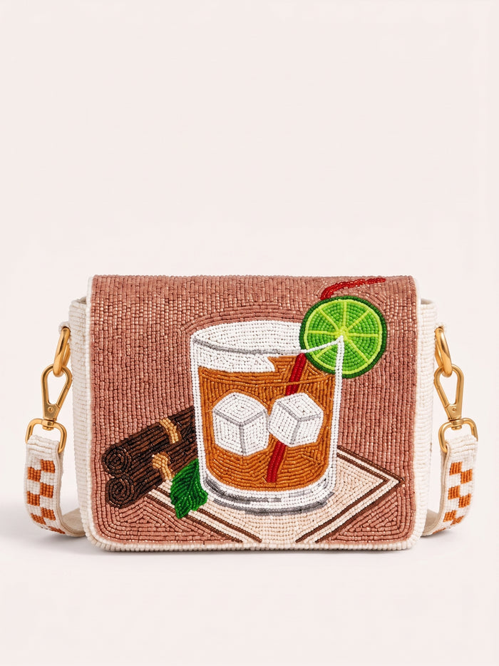 Old Fashioned Whiskey Beaded Clutch
