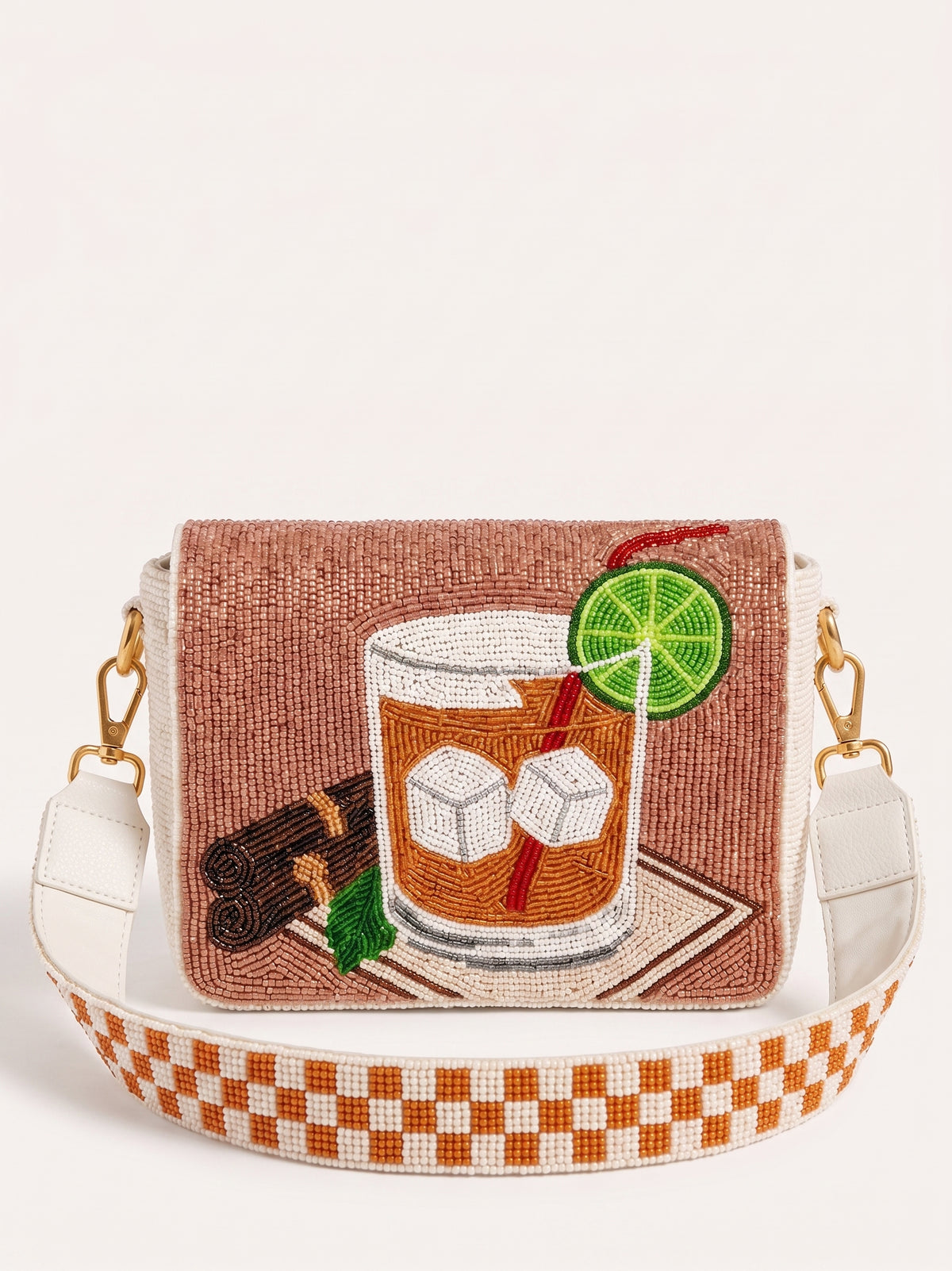 Old Fashioned Whiskey Beaded Clutch