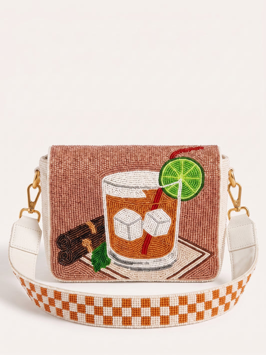 Old Fashioned Whiskey Beaded Clutch