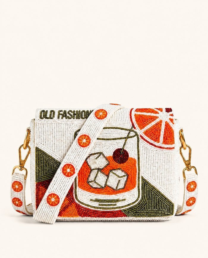 Whiskey Old Fashioned Beaded Clutch