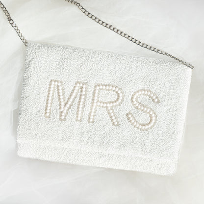 White MRS Clutch Purse