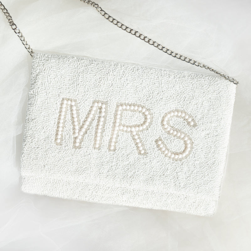 White MRS Clutch Purse