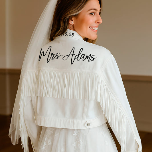 (White Fringe) Bridal Shower Fringe Jacket