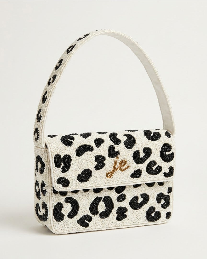 White Leopard Print Purse