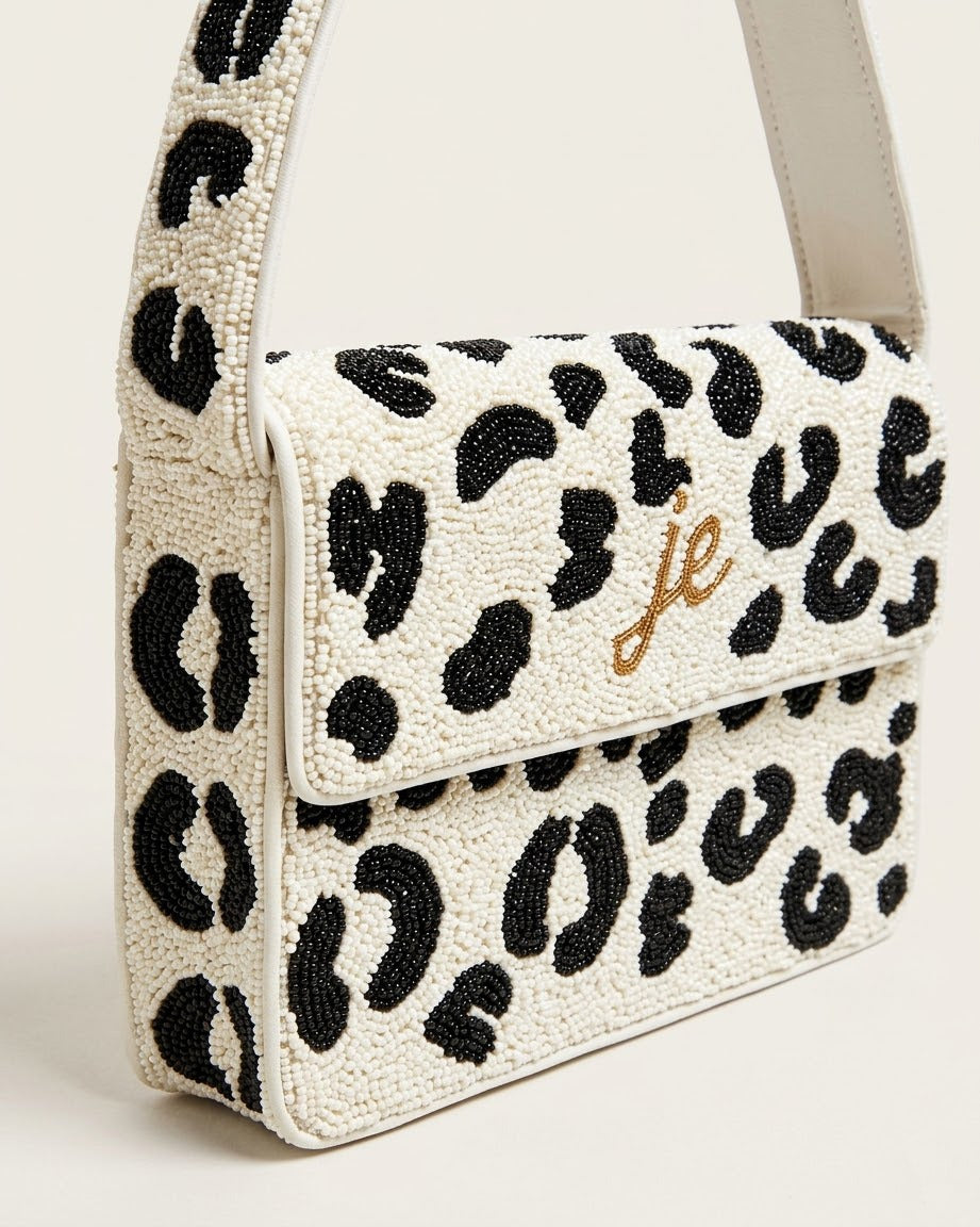White Leopard Print Purse