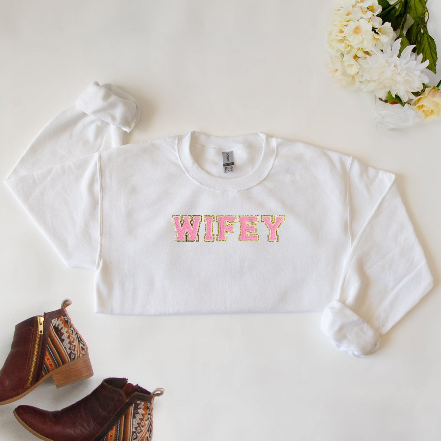 Mrs Last Name Patch Sweatshirt