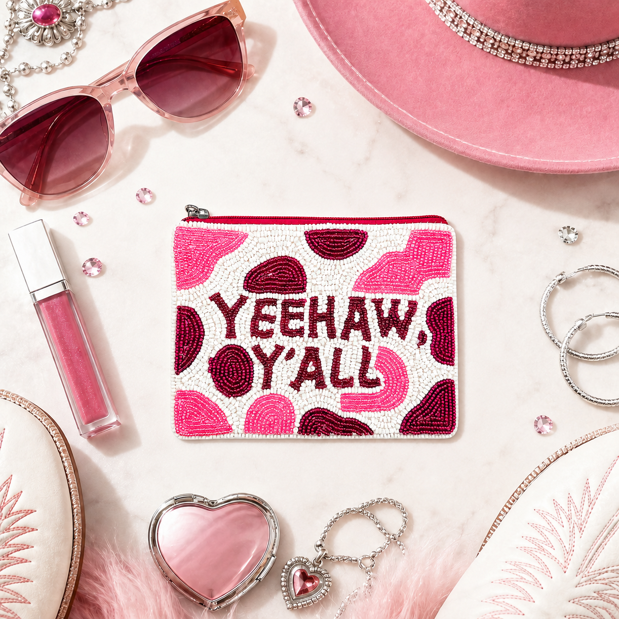 Yeehaw Yall Beaded Coin Purse